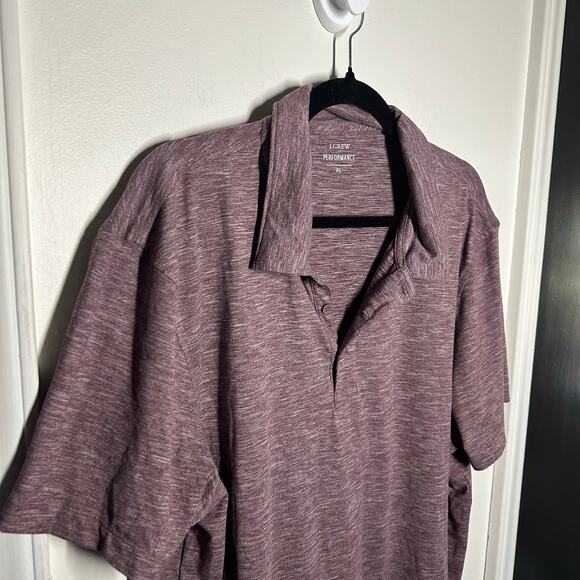 J. Crew Men's Heathered Purple Performance Polo Shirt Size XL Athletic Golf - Picture 2 of 8